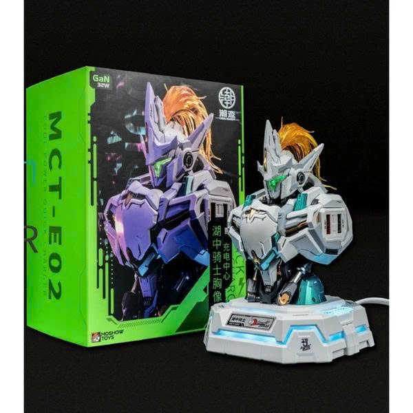 Tượng Đầu Mecha Moshow MCT-E02 Knight Bust 32W GaN Fast Charger Chính Hãng